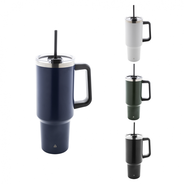 Recycled stainless steel vacuum insulated thermo mug 1200 ml