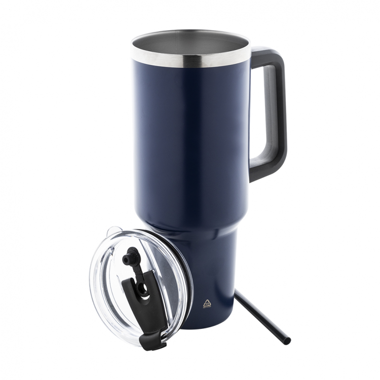 Recycled stainless steel vacuum insulated thermo mug 1200 ml