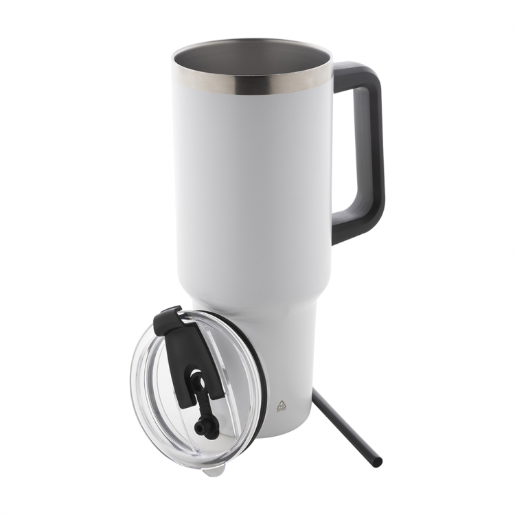 Recycled stainless steel vacuum insulated thermo mug 1200 ml