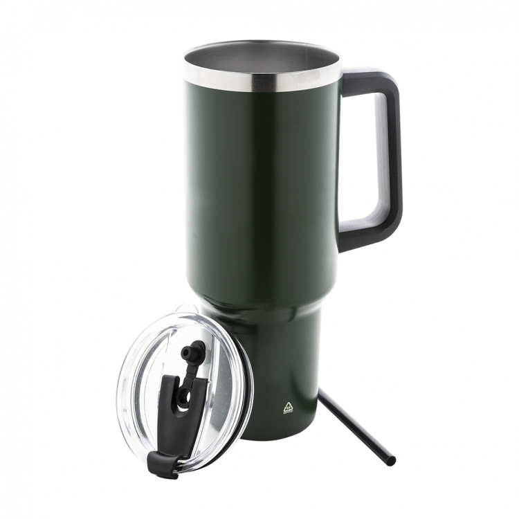 Recycled stainless steel vacuum insulated thermo mug 1200 ml