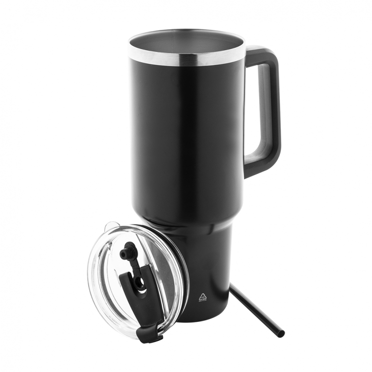 Recycled stainless steel vacuum insulated thermo mug 1200 ml