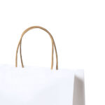 Recycled paper shopping bag with natural coloured twisted handles. 100g/m².220×230×90 mm - Image 2