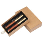 Wood and brass writing set