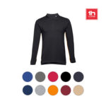 Men's long-sleeved 100% cotton piqué polo shirt