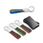 LESKOV Keyring in metal and imitation leather