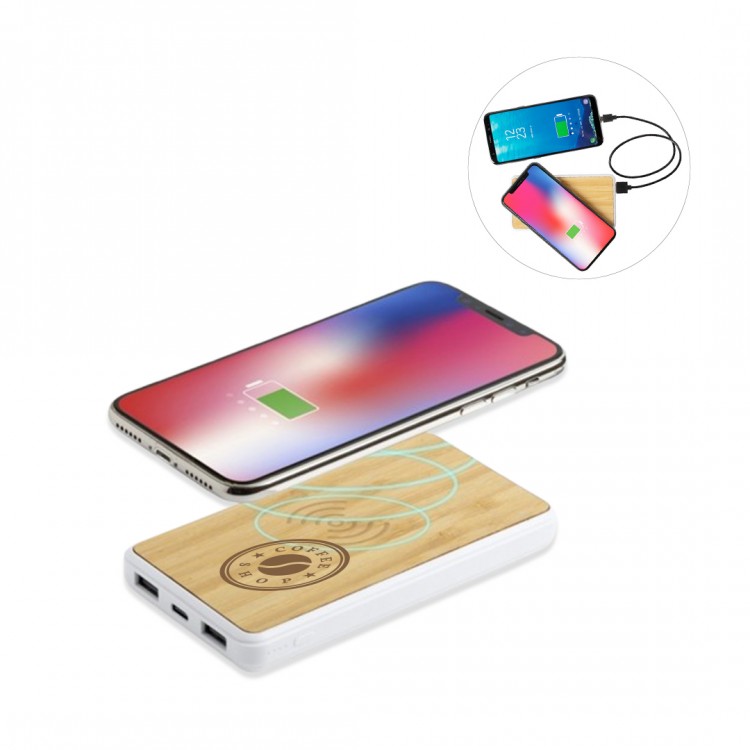 Резервна батерија 8000mah Еко резервна батерија 8000mAh бамбус - Image 1