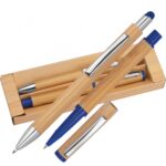 bamboo writing set, ballpoint and rollerball pen - Image 2