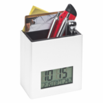 Pen holder with alarm-, date-, and tempereature function