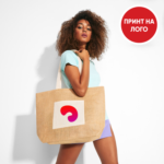 Торба со долга рачка 48x34x17.5см памучна и јута - Image 7