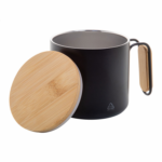 Еко чаша термос 300мл, бамбус капак, рец. инокс - Image 2