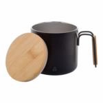 Еко чаша термос 300мл, бамбус капак, рец. инокс - Image 4