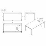 Маса конференциска Монако 200х100х75см - Image 6